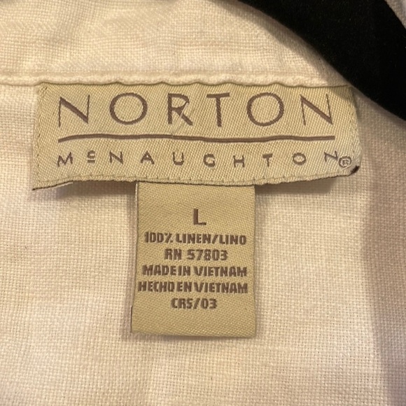 NORTON MCNAUGHTON 100% LINEN TOP SIZE L - Picture 3 of 16